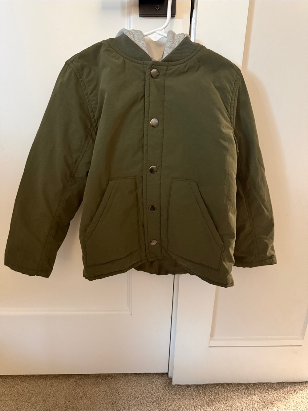 Kids Olive Green Hooded Jacket size 5
